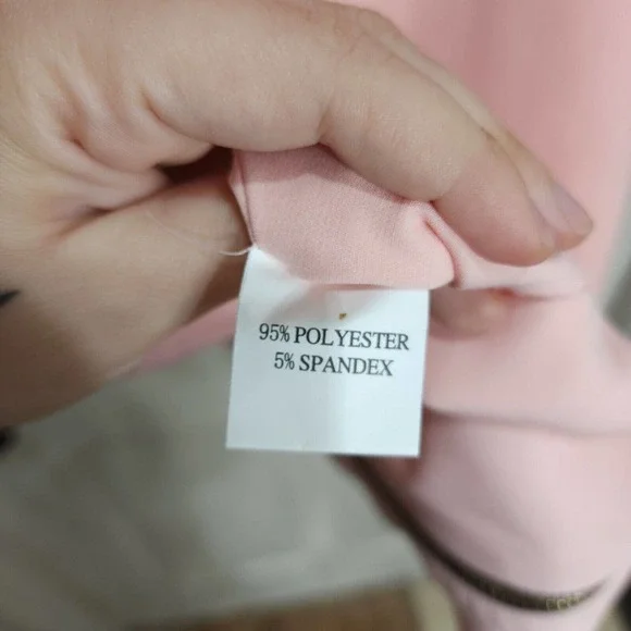 House of CB Womens Dress Dominique Baby Pink Full Zip Deep V Neck Bodycon Sz XS - Picture 9 of 12